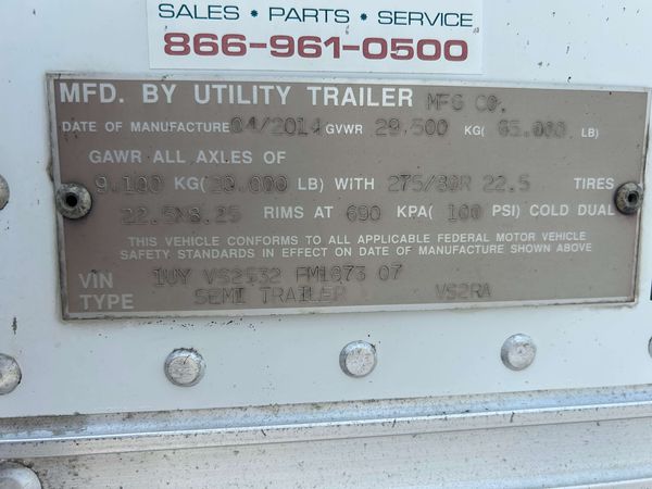 2015 Utility 3000R Multi-Temp Reefer Trailer – Thermo King SB-230
